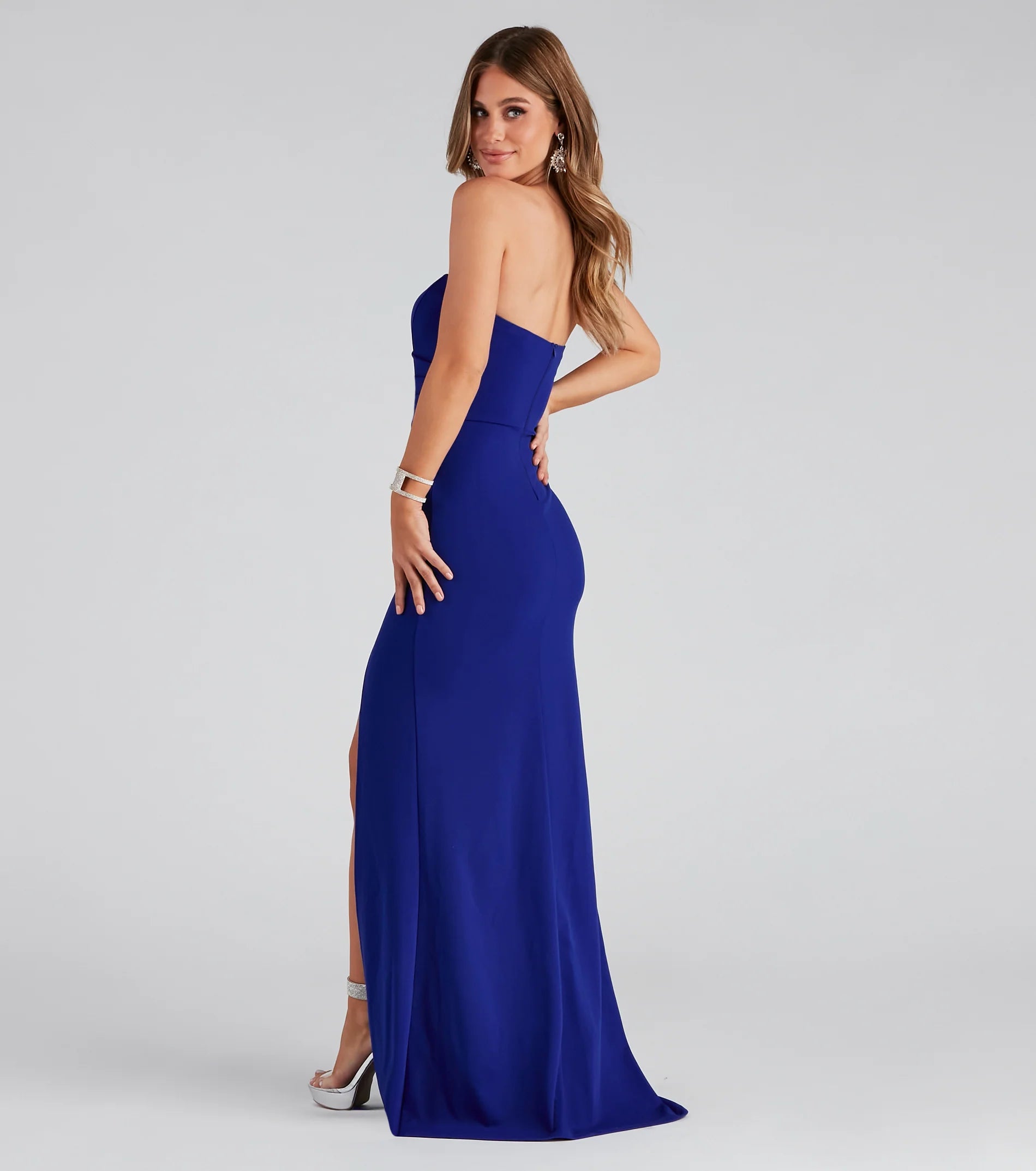 Kaia Strapless High Slit Formal Dress