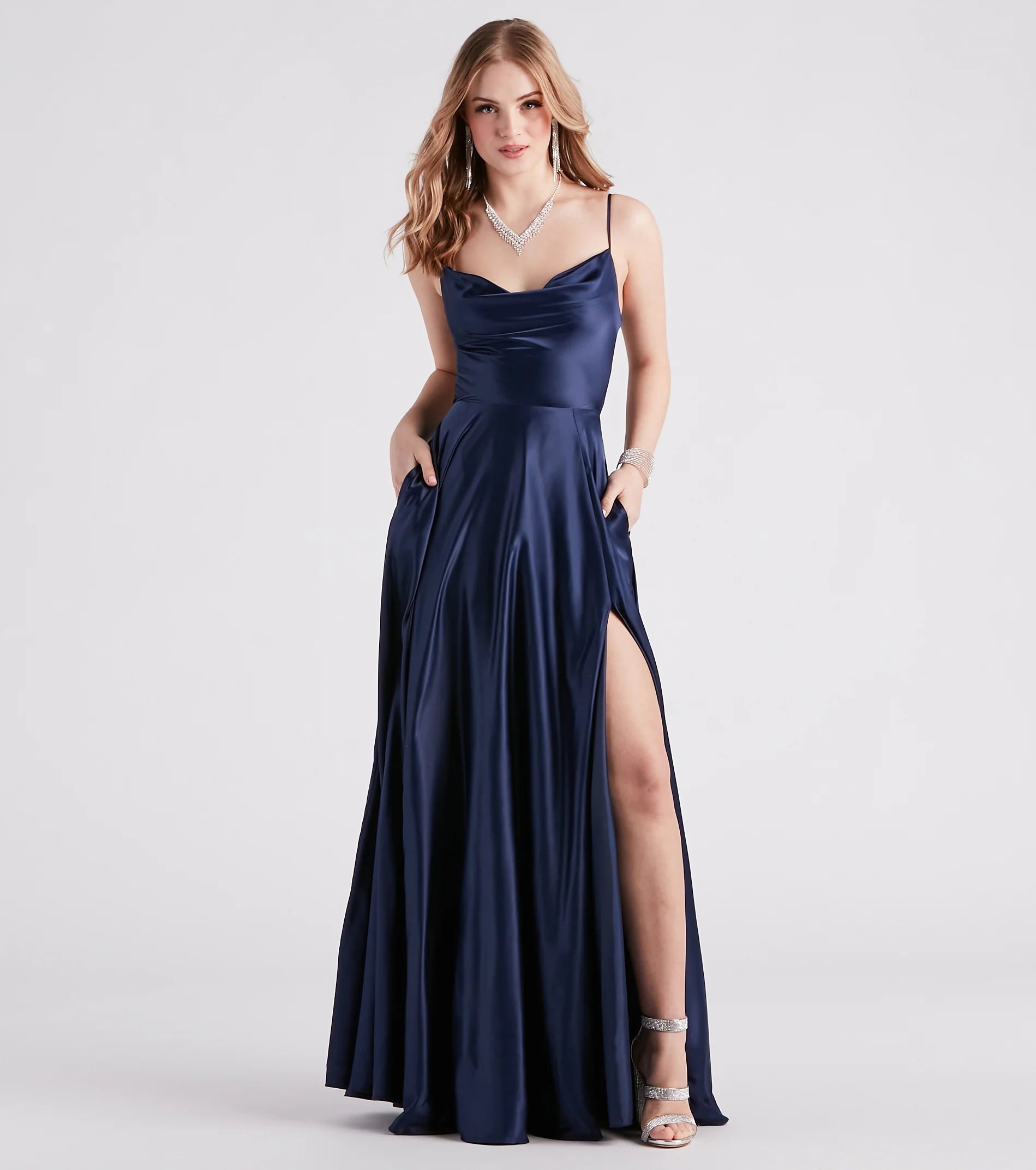 Winslow Formal Satin Lace-Up Dress