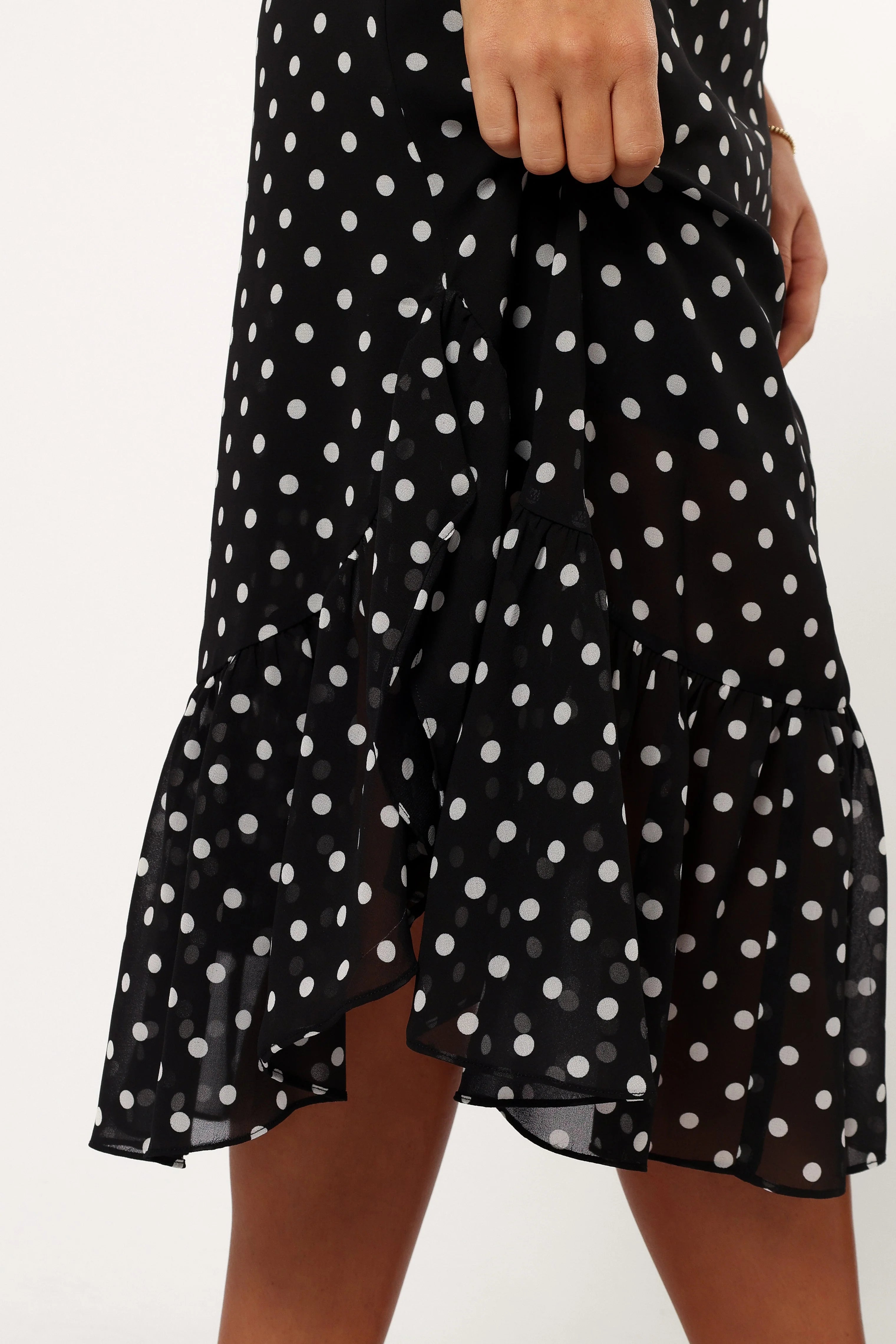 Francesca Midi Dress - Black Polka Dot