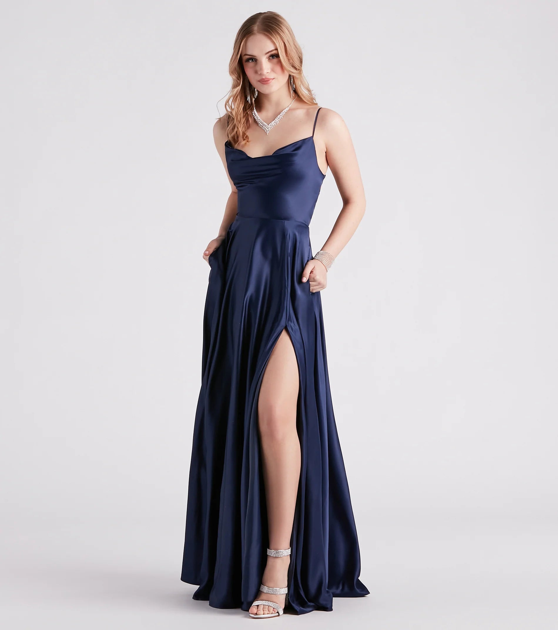 Winslow Formal Satin Lace-Up Dress