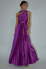 Laxmi Accordion Pleat Maxi Dress Purple