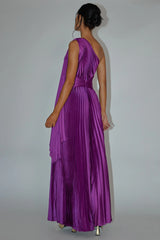 Laxmi Accordion Pleat Maxi Dress Purple