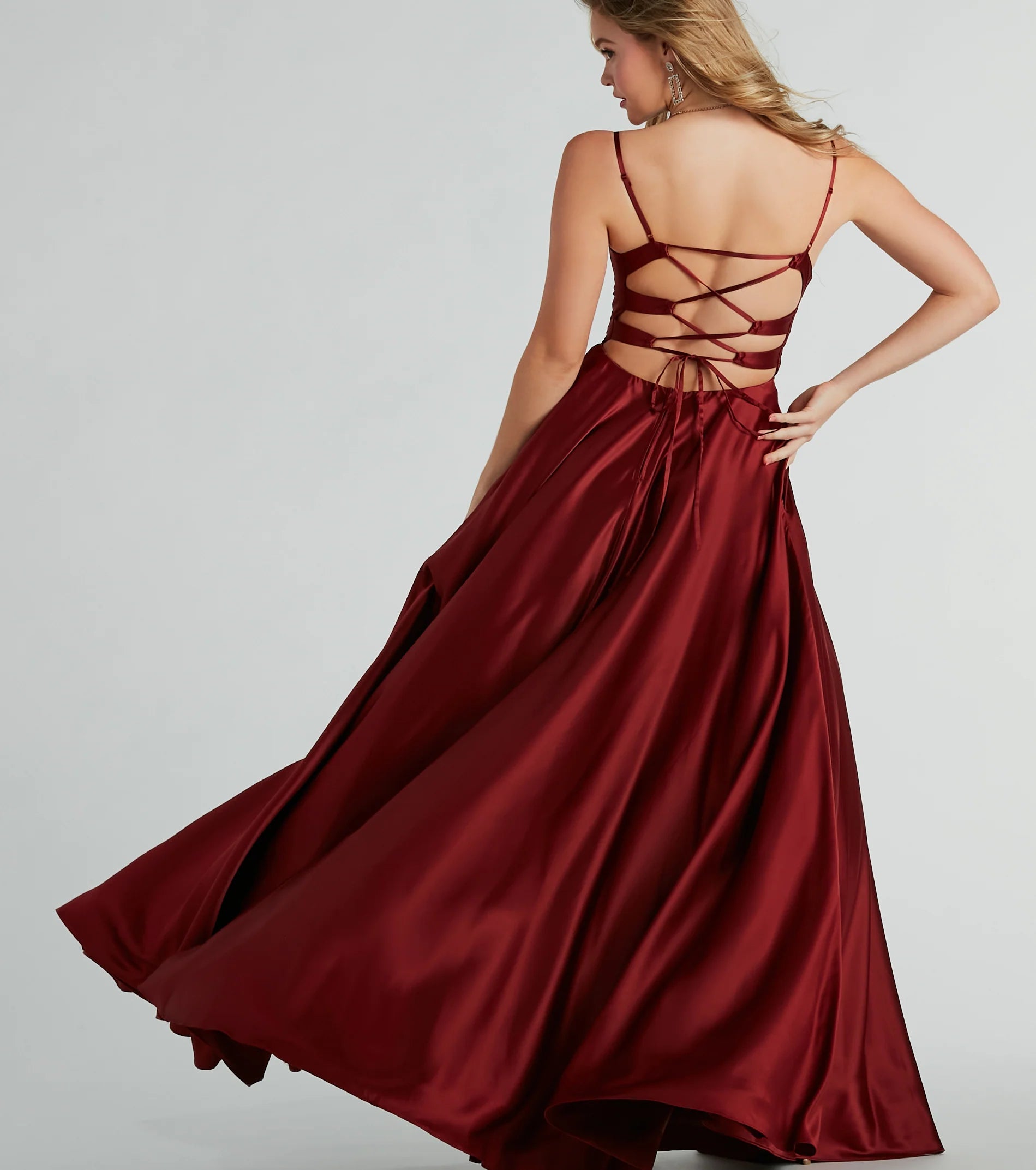 Winslow Formal Satin Lace-Up Dress