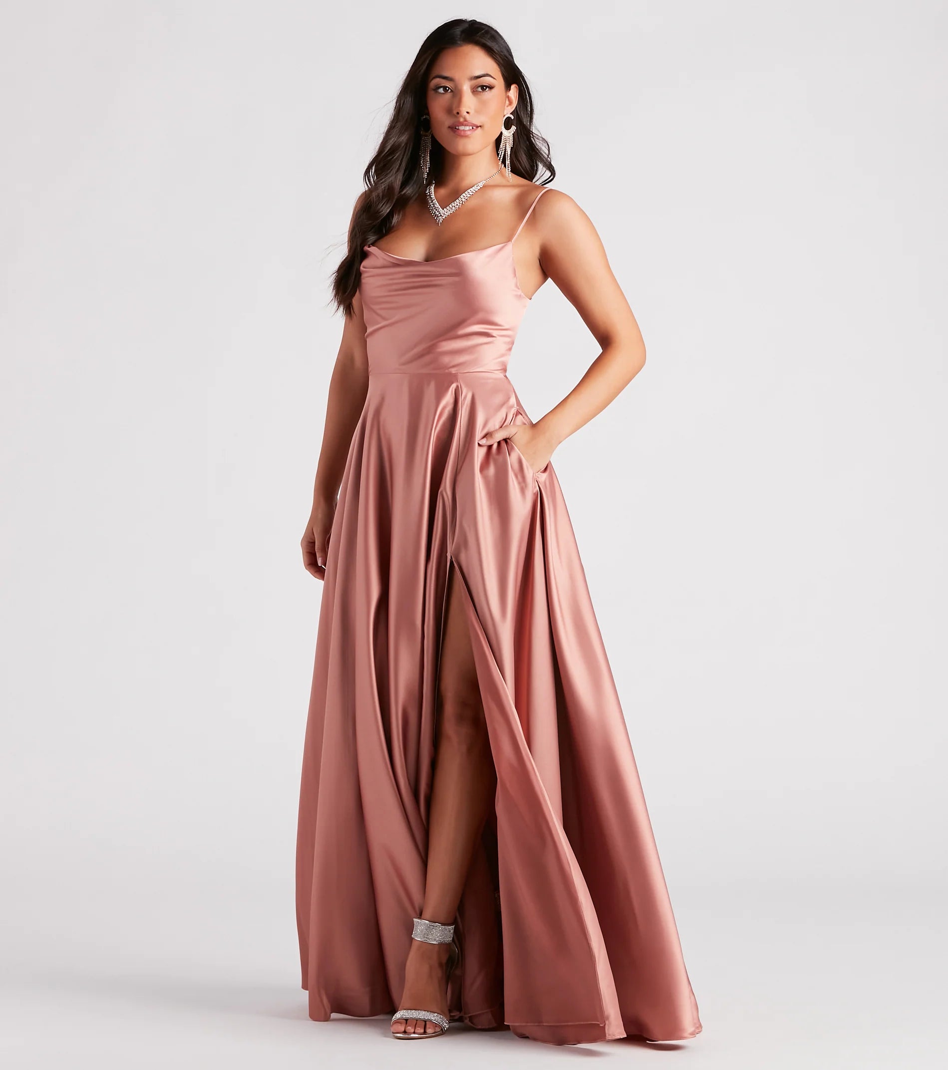 Winslow Formal Satin Lace-Up Dress