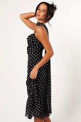 Francesca Midi Dress - Black Polka Dot