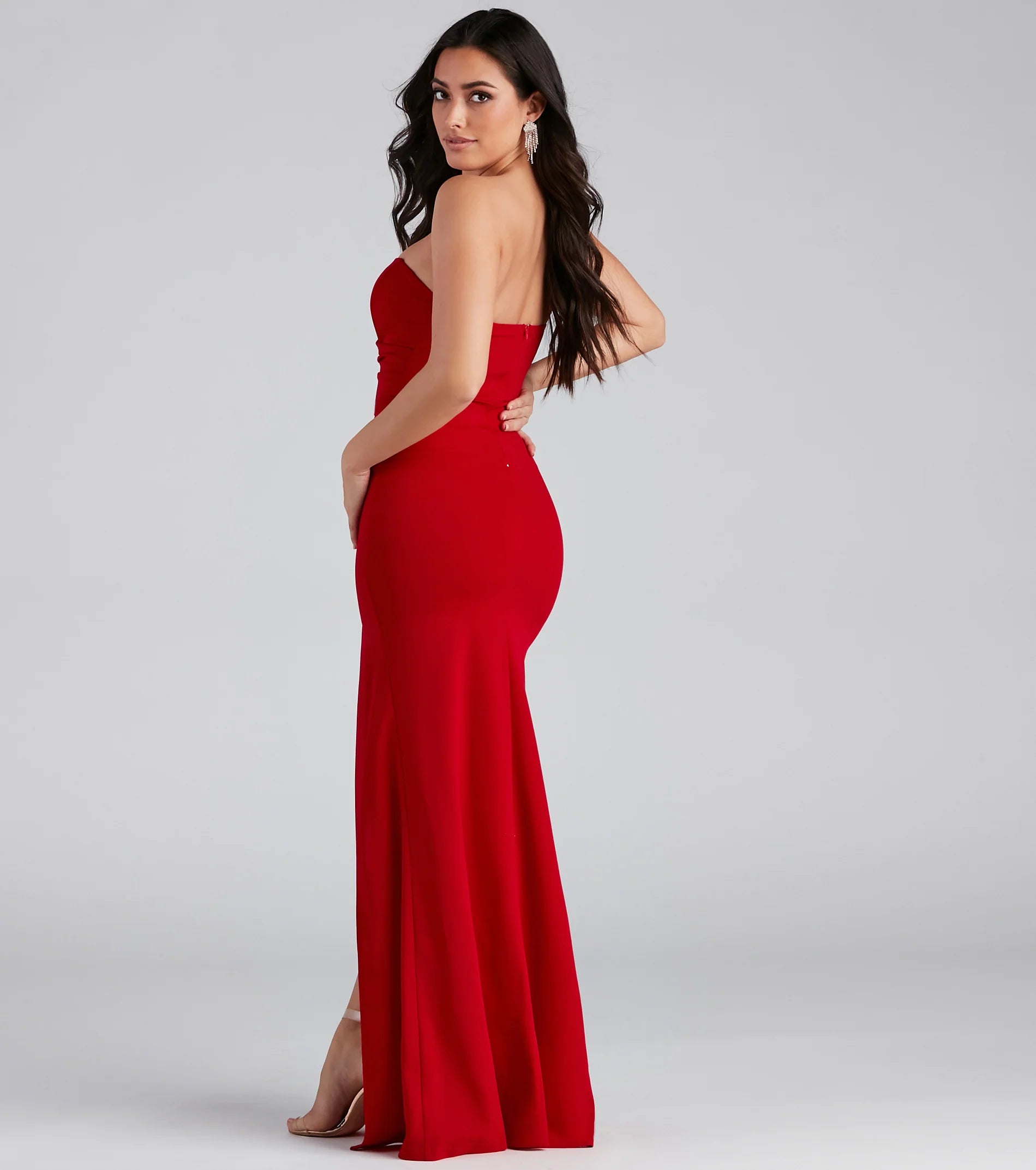 Kaia Strapless High Slit Formal Dress