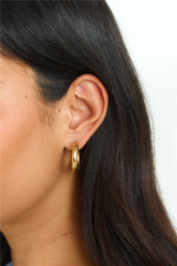 18k Gold Plated Power To Her Hoop Earrings Gold