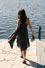 Francesca Midi Dress - Black Polka Dot